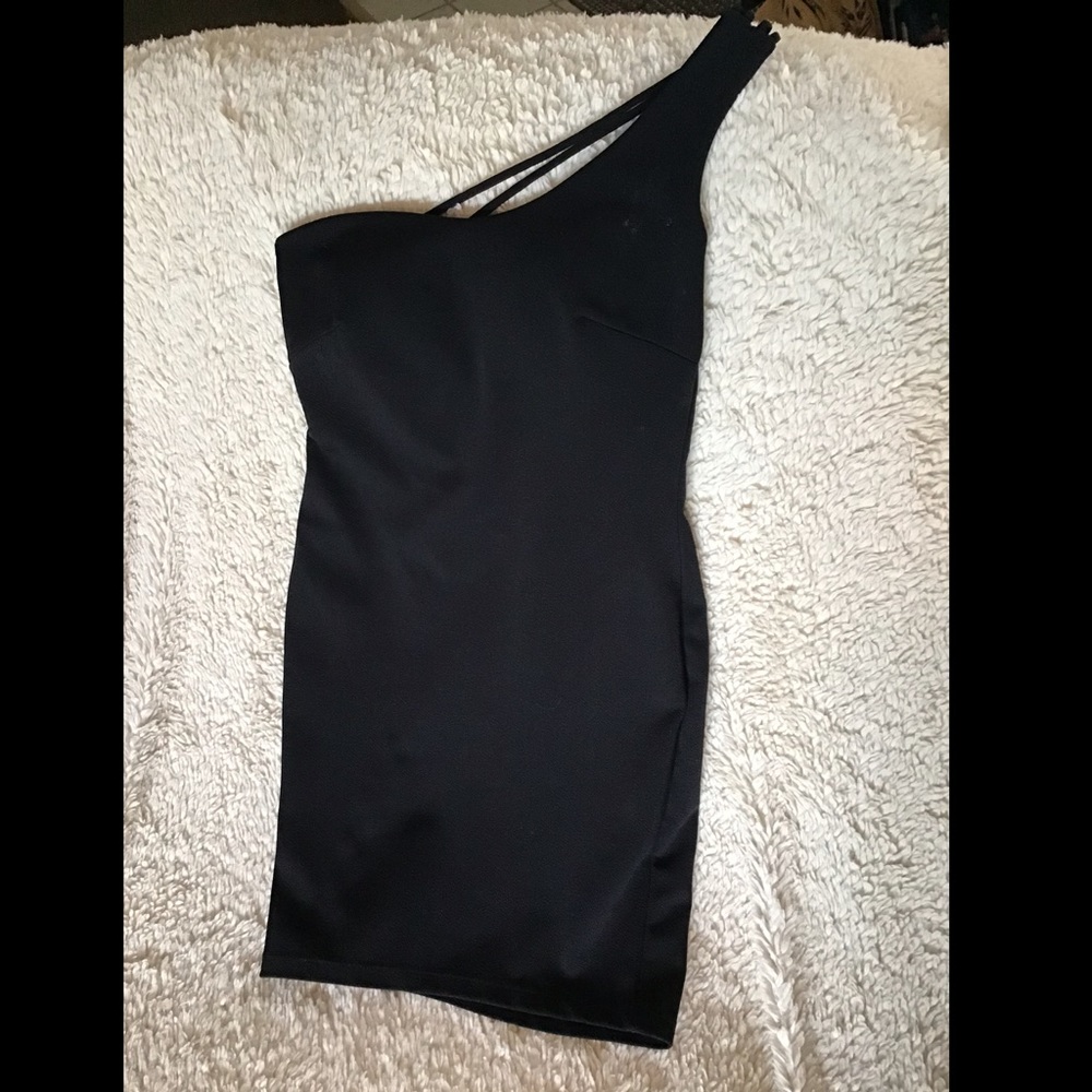 Black One Shoulder Minidress